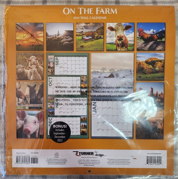 On the Farm 2023 Wall Calendar Sealed Brand New NWT Amazing Life-Like Pictures - Picture 9 of 9
